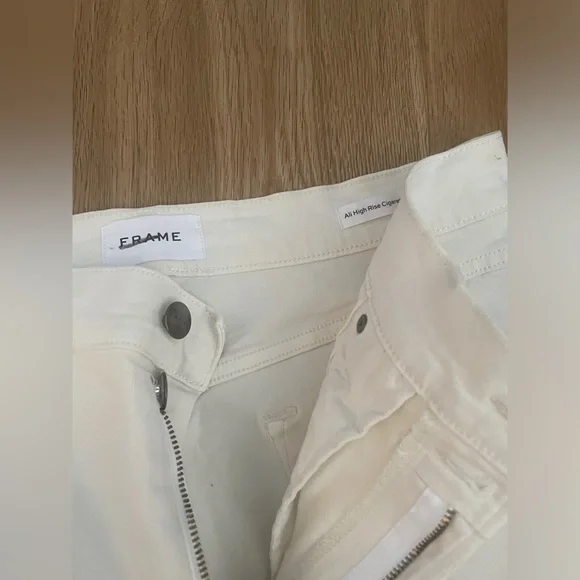 Frame denim Ali high rise cigarette pants in vintage white size 32 - Picture 9 of 11